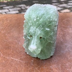 FLUORITE HAND CARVED LION